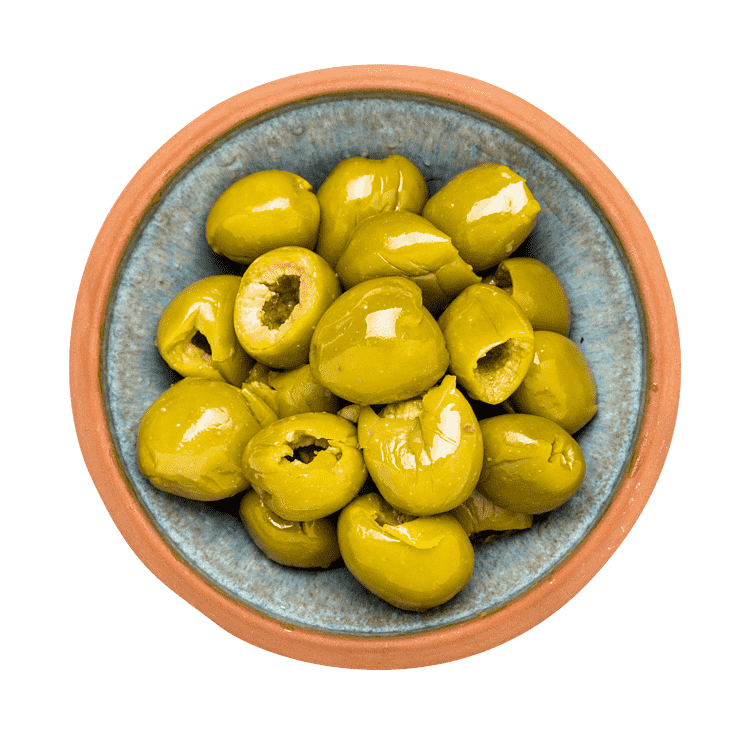 Gröna oliver utan kärna