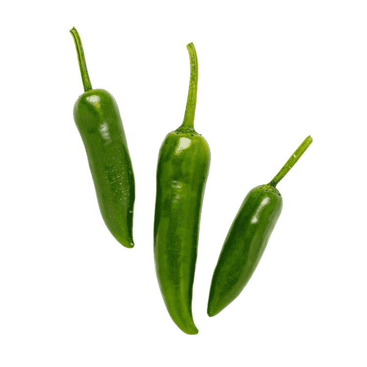 Grønne jalapeño-chilier