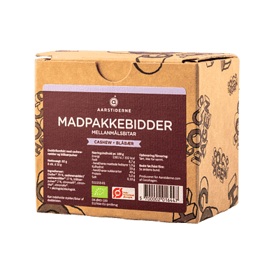 Mellanmålsbitar med cashewnötter och blåbär