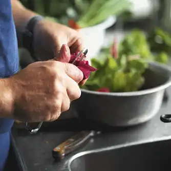 Fladfiskefileter med jasminris, lynstegt grøn topping og ramsløg