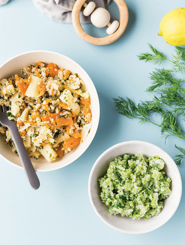 Blomkålsmos med broccoli og persille