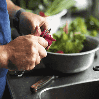 Boghvedesalat med spinat og cherrytomater