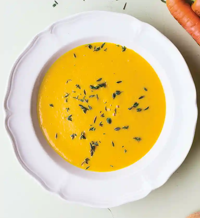 Græskarsuppe med chili, skyr og sprød topping