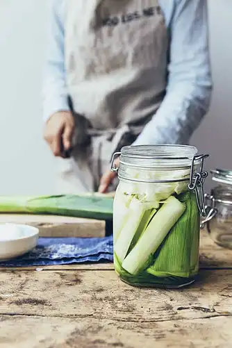 Picklede porrer med chili