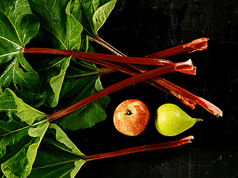 Rabarber, pære og æble