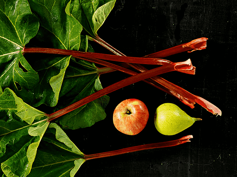Rabarber, pære og æble