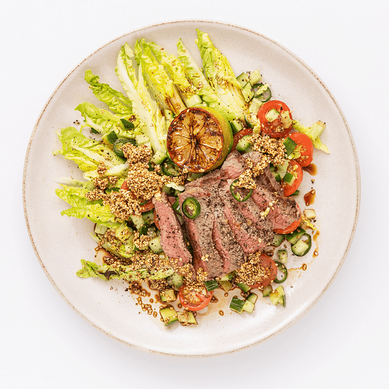 Steaksalat med chili og tamaridressing
