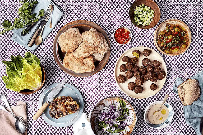 Til 10 portioner: Pita med linsefalafler